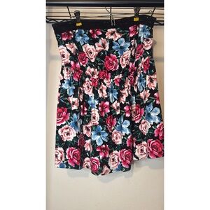 Torrid Floral Print Blouse with Pink and Blue Accents